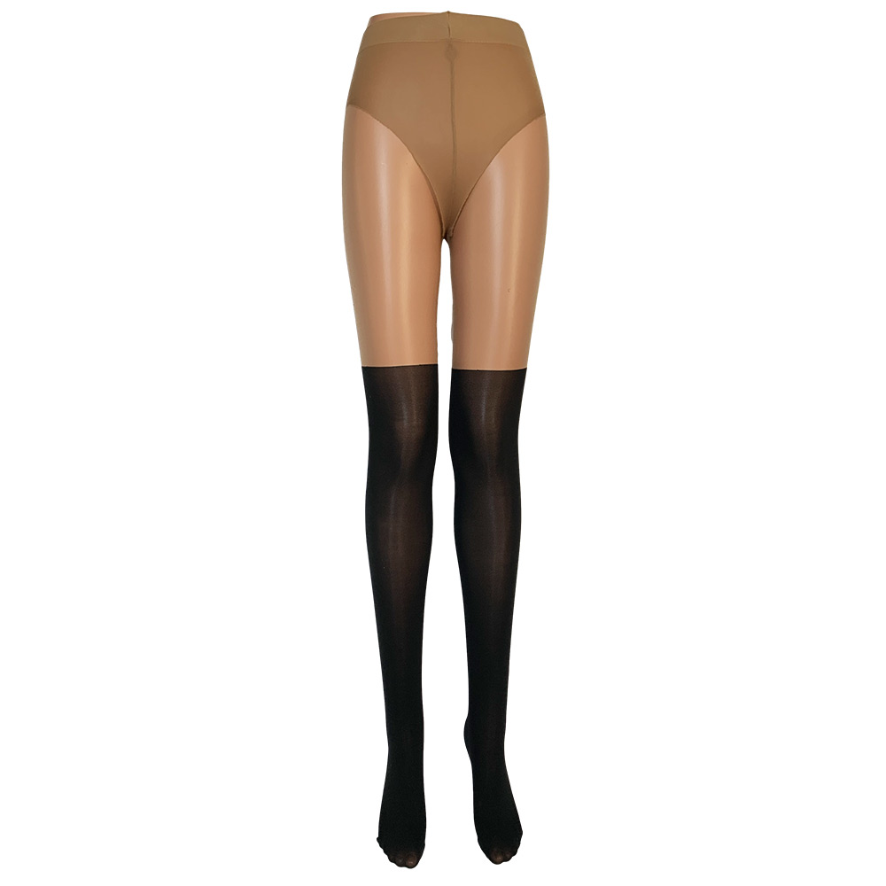 High-Waisted Fake Thigh-High Paneled Sheer Stockings