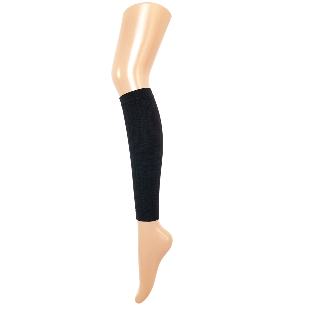 Black Vertical Stripe Compression Calf Sleeves